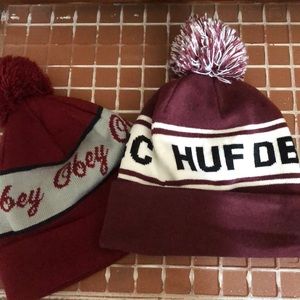 Brand new Obey and Huf beanies